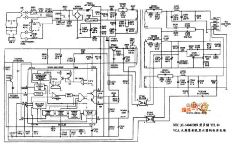 VGA Color Display NEC JC-1404HMN Power Supply Circuit