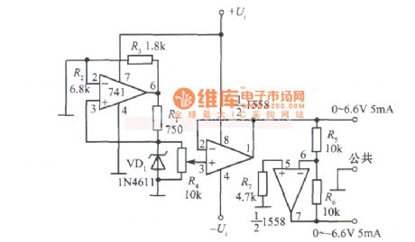 0 to ±6.6V adjustable tracking regulated power supply circuit diagram