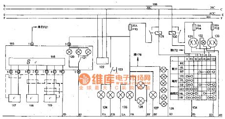 Toyota Land Cruiser 70 light off-road vehicle auxiliary instrument principle circuit diagram