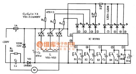 RY901 fan monolithic microcomputer integrated circuit diagram