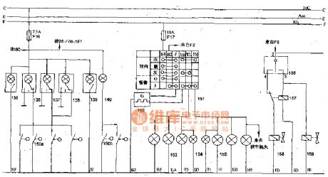 Toyota Land Cruiser 70 light off-road vehicle interior lights and signal principle circuit diagram