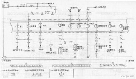 The No.2 Cluster and Warning Lamp Circuit of the Dong Feng Yue Da KIA-Qianlima Car
