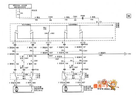 Buick Regal car rearview mirror/window circuit diagram(1)