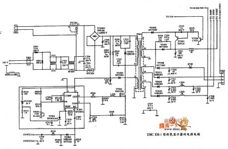 Color Display EMC EM-1 Type Power Supply Circuit