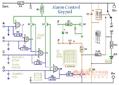 4-word control keyboard circuit diagram