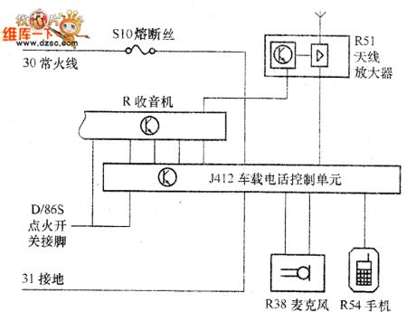 Passat V6 car telephone circuir diagram