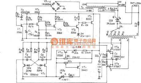 100VA automatic control and efficient emergency power supply circuit diagram