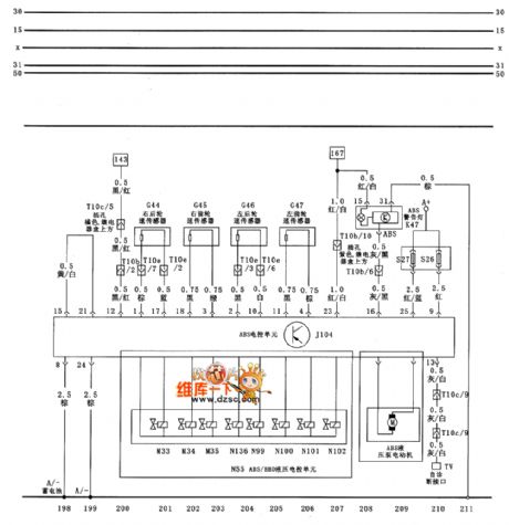 Jetta vanguard anticorrosion anti-lock braking system circuit diagram