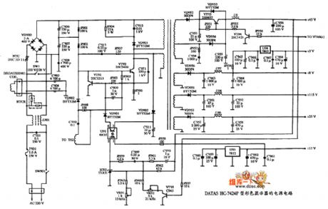 Color Display DATAS HC-7424P Type Power Supply Circuit