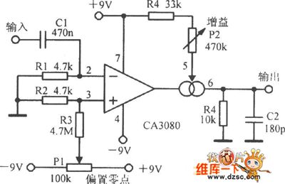 CA3080 amplification circuit