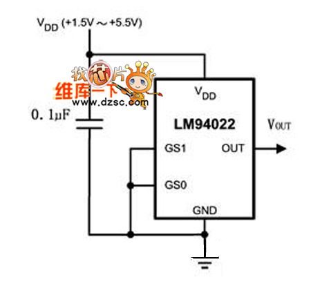 LM94022 Basic Application Circuit