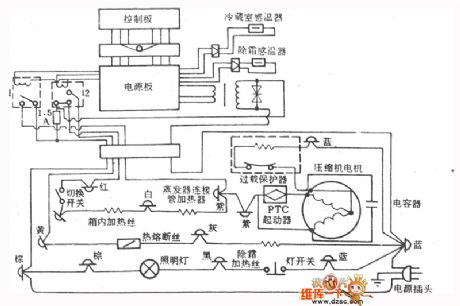 Yellow River BCD-170 type fridge circuit