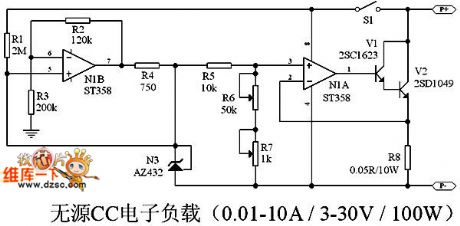 Non-source adjustable constant electronic load circuit