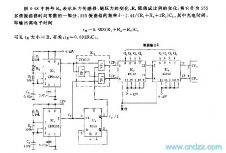 555 pressure sensing digital circuit