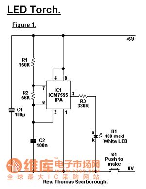 The LED torch circuit