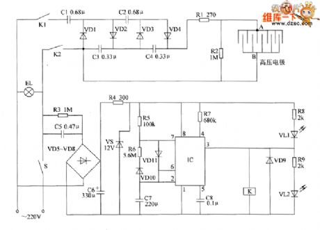 Electronic pests killing lamp circuit diagram 4