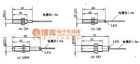 The outline circuit of the pillar electric approaching sensor