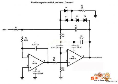 Fast integrator with low input current circuit