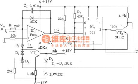 The linear voltage/frequency converter circuit of 555 (4)