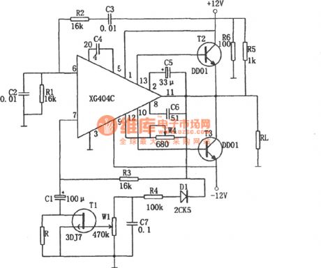 The stable-amplitude and low-distortion power signal generator of XG404C