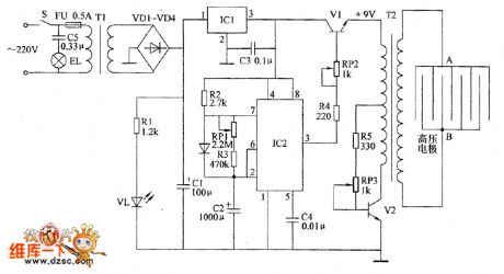 Electronic pests killing lamp circuit diagram 8