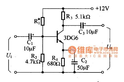 Single tube RC coupling common emitter electrode amplifier circuit