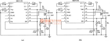 The adjustable output voltage linear stabilizer circuit composed of MIC5158