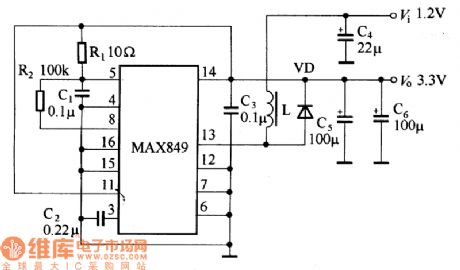 MAX849 application circuit