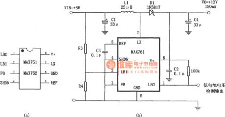 The +5V-+12V booster power supply (MAX761)