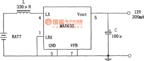 The efficient step-up stable power supply consisting of MAX632