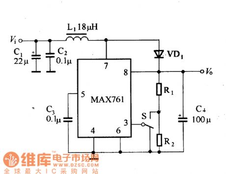 MAX761 application circuit