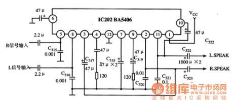 BA5406 dual-channel audio power amplifier integrated circuit
