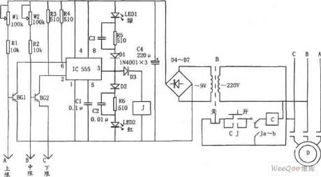 water level automatic control circuit consisting of 555