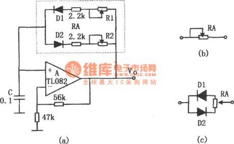 The simple square wave generating circuit of TL082