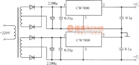 The high input voltage integrated stable power supply circuit composed of CW7800 (2)