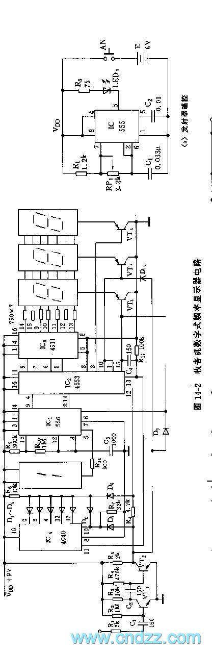 555 radio digital frequency displayer circuit