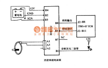 automobile burglary-resisting system circuit