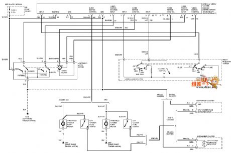 Mazda 95TAURUS front wiper washer circuit
