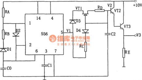 The single power supply sawtooth wave generator (556)