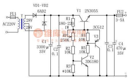The adjustable, stable large current power supply