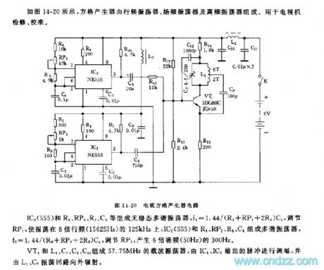 555 TV square grid generator circuit