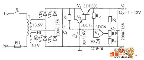 Serial adjustable voltage regulator circuit
