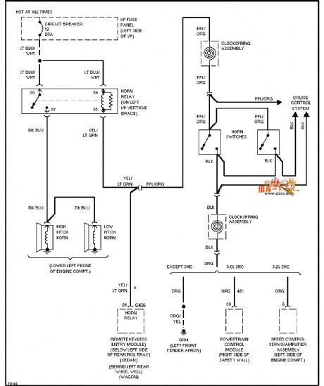 Mazda 95TAURUS (3.8L) air-conditioning fan circuit