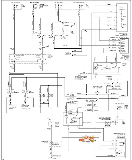Mazda 95TAURUS (without DRL) automatic and fog lights circuit