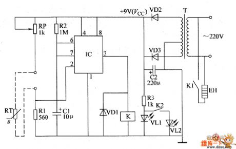 the circuit of constant temperature controller for fish breeding(2)