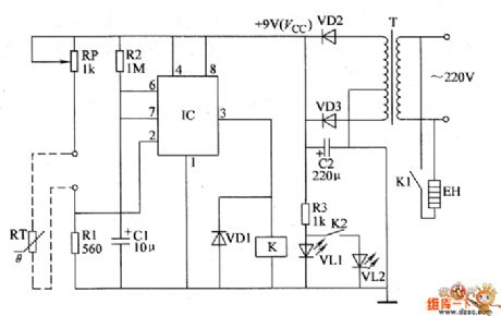 the circuit of constant temperature controller for fish breeding(2)