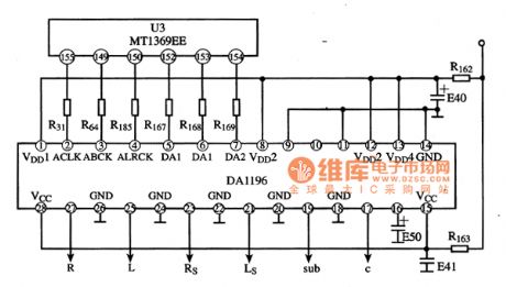 DA1196 Six Sound Channel Audio DAC Integrated Circuit