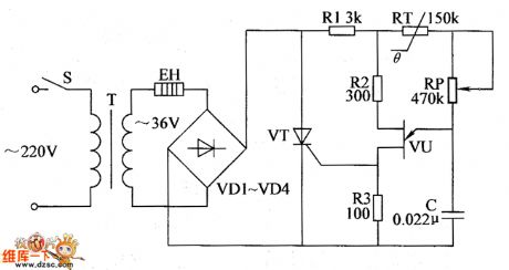 the circuit of the constant temperature controller for fish breeding part1