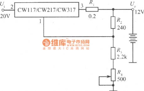 12V constant voltage charger of CW117/CW217/CW317 circuit