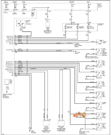 Mazda 96TAURUS alarm system circuit